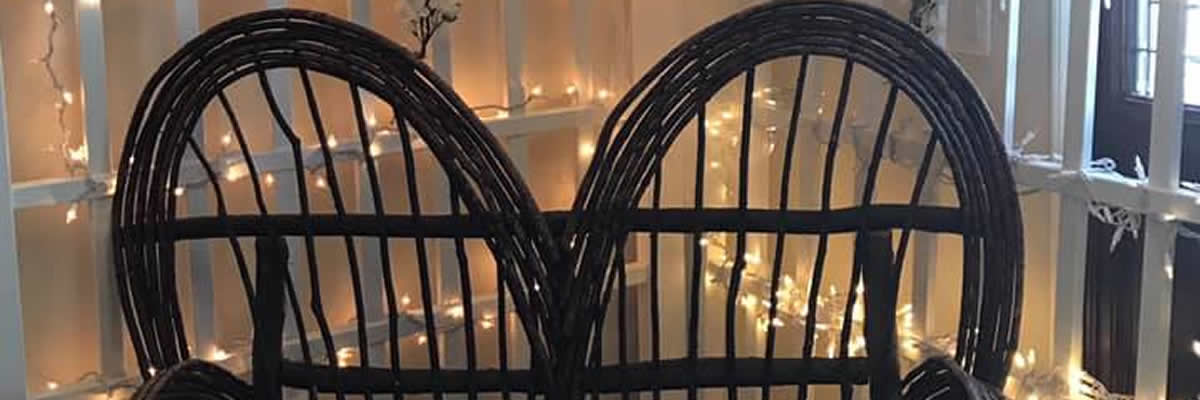 Hand made Love Seat and Lighted Trellis